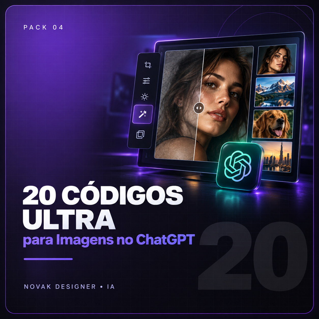 Capa de 20 Códigos Ultra para Imagens no ChatGPT