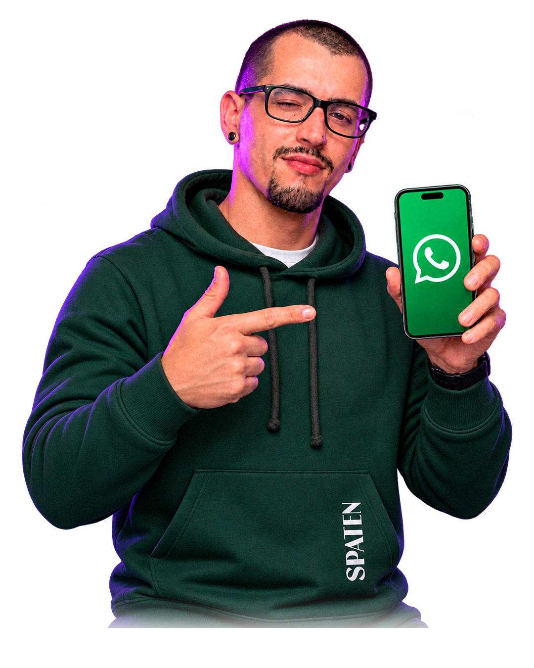 Carlos Novak mostrando WhatsApp